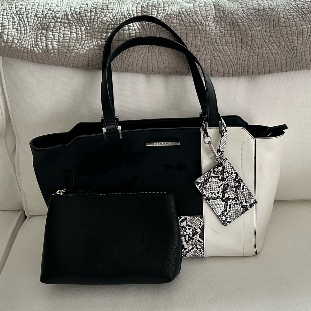Steve Madden large tote with snakeskin detail